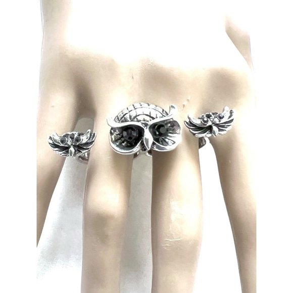Owl Ring-Double Fashion Owl Ring Size 5-6 - Picture 4 of 5